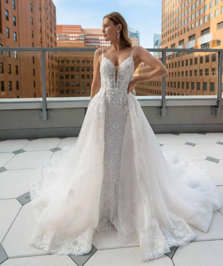 Detachable Wedding Dresses Mermaid Spaghetti Straps Tulle Lace Backless Dubai Arabic Wedding Gown Bridal Dress Vestido De Noiva
Detachable Wedding Dresses Mermaid Spaghetti Straps Tulle Lace Backless Dubai Arabic Wedding Gown Bridal Dress Vestido De Noiva