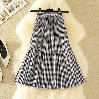 Spring Autumn Women Pleated Skirt Korean Slim Casual Lattice High Waist Skirt A-Line Skirt Polyester Mid-calf Skirt Lady Skirt
Spring Autumn Women Pleated Skirt Korean Slim Casual Lattice High Waist Skirt A-Line Skirt Polyester Mid-calf Skirt Lady Skirt