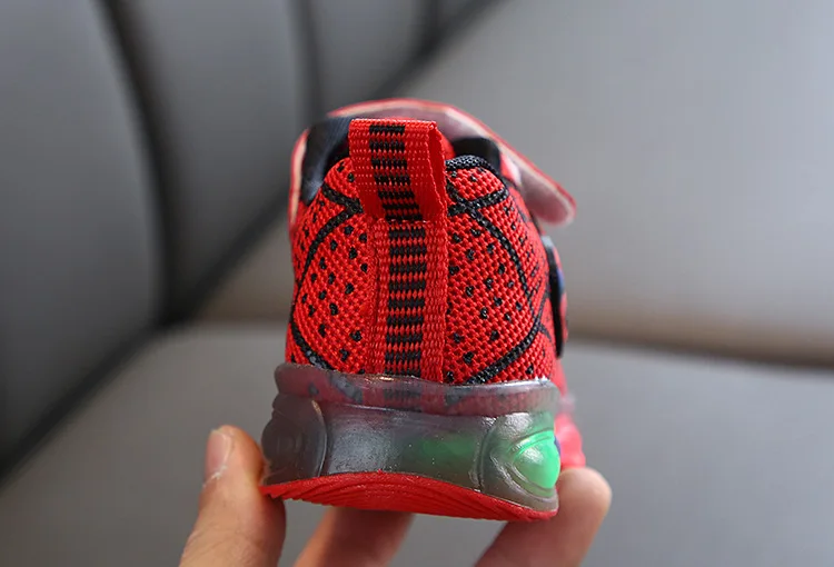 Spider man Kids Shoes With Lights Autumn Winter Toddler Boys Glowing Sneakers Children's Sports Shoes Girls Warm Led Sneakers