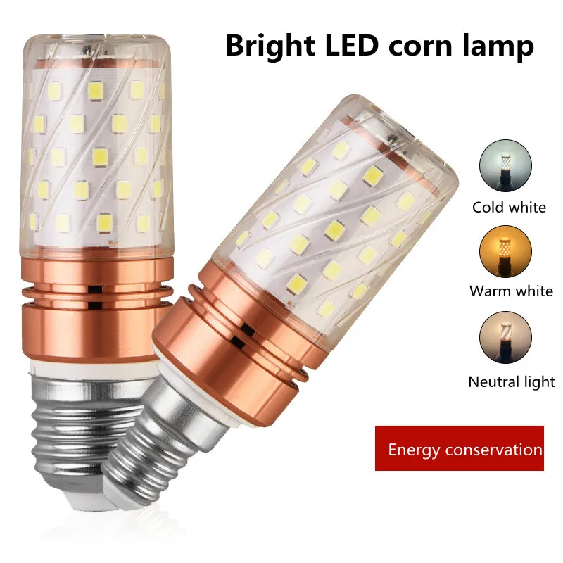 

E27 E14 LED Corn light SMD 2835 12W 16W 20W 60 LEDS lamps lights 110V 220V Bulbs dimmable corn Candle bulb 3 Color