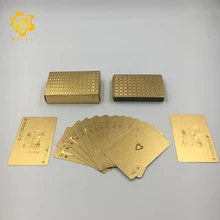 Уникальный дизайн 24K позолоченный мозаичный узор игральные карты для покера с золотым сертификатом для рекламных подарков и игр(China)