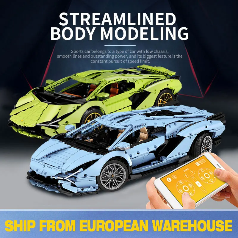 In stock MOC Lamborghinis Aventador Sian FKP 37 Car RC Roadster Model Power Function Building Blocks Bricks Technic Toys Gifts
In stock MOC Lamborghinis Aventador Sian FKP 37 Car RC Roadster Model Power Function Building Blocks Bricks Technic Toys Gifts