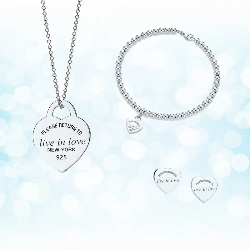 Sterling silver 925 classic popular original fashion heart-shaped charm three-piece ladies necklace jewelry holiday gift 
Sterling silver 925 classic popular original fashion heart-shaped charm three-piece ladies necklace jewelry holiday gift