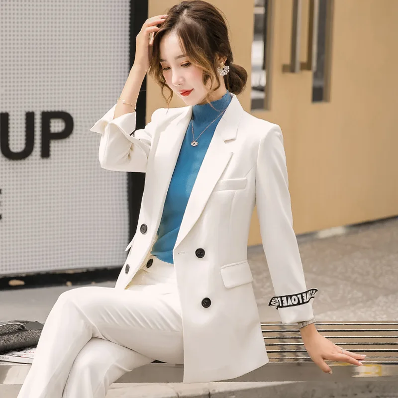 19 New Style White Suit WOMEN'S Suit Spring And Autumn Long Sleeve Suit Fashion Elegant Lettered Turn Sleeve Trend WOMEN'S Suit
19 New Style White Suit WOMEN'S Suit Spring And Autumn Long Sleeve Suit Fashion Elegant Lettered Turn Sleeve Trend WOMEN'S Suit