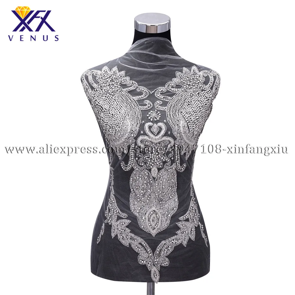 XFX venus New pretty bodice applique rhinestone ctystal beaded bodice applique iron on patches for Lady wedding dress accessorie
XFX venus New pretty bodice applique rhinestone ctystal beaded bodice applique iron on patches for Lady wedding dress accessorie