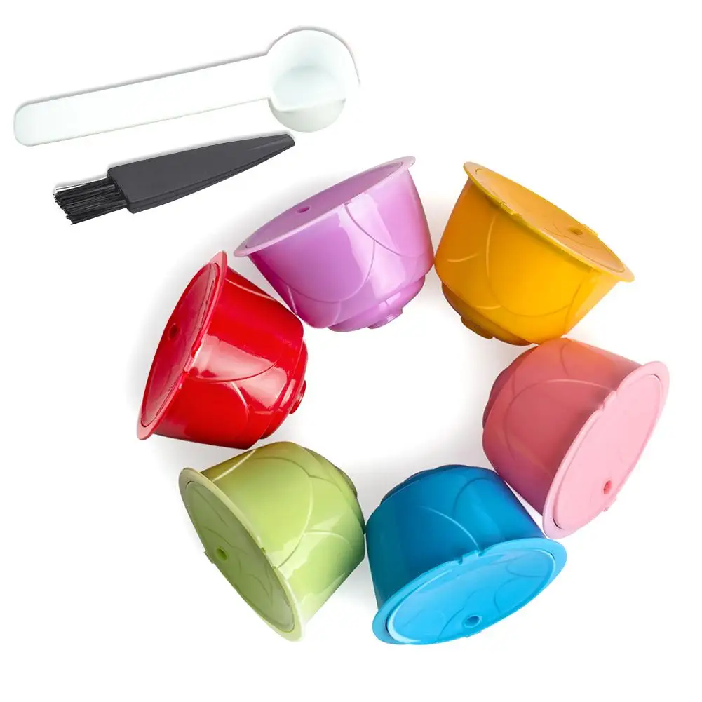 6PCS Coffee Shell Reusable Dolce Gusto Coffee Capsule Filter Cup Refillable Caps Filter Baskets 1*Brush 1*Spoon
6PCS Coffee Shell Reusable Dolce Gusto Coffee Capsule Filter Cup Refillable Caps Filter Baskets 1*Brush 1*Spoon