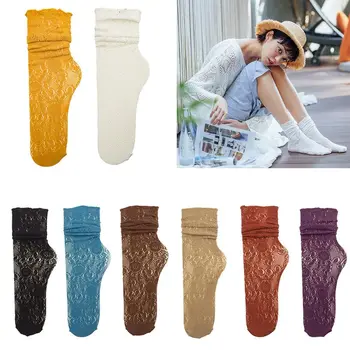 Japanese Style Women Spring Long Ankle Socks Sweet Solid Candy Color Hollow Out Floral Lace Elastic Thin Mesh Hosiery 
Japanese Style Women Spring Long Ankle Socks Sweet Solid Candy Color Hollow Out Floral Lace Elastic Thin Mesh Hosiery