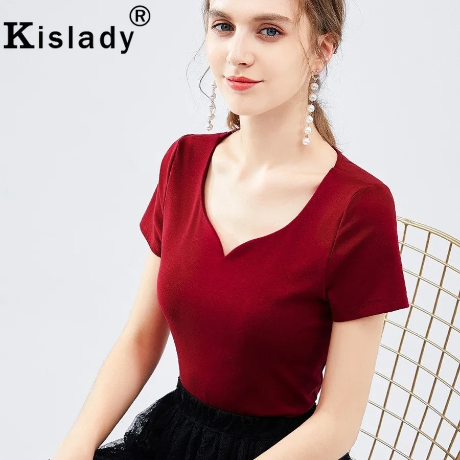 New Women's Casual Cotton V-neck Summer T-shirt Plus Size Elegant Fashion OL Tops Gothic Harajuku Korean Short Sleeve Tshirt 
New Women's Casual Cotton V-neck Summer T-shirt Plus Size Elegant Fashion OL Tops Gothic Harajuku Korean Short Sleeve Tshirt