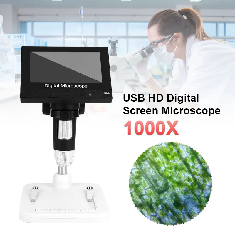 Black Digital Microscope Screen Microscope Electron Microscope DM3 4.3 Inch Display Inspection Photos Monitoring Waterproof
Black Digital Microscope Screen Microscope Electron Microscope DM3 4.3 Inch Display Inspection Photos Monitoring Waterproof