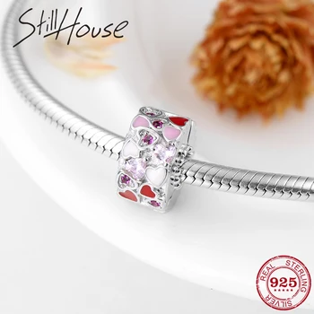 Real 925 Sterling Silver Clips Lock Beads Clear Pink CZ heart Enamel Bead Fit Original European Charms Bracelet Jewelry 2018
Real 925 Sterling Silver Clips Lock Beads Clear Pink CZ heart Enamel Bead Fit Original European Charms Bracelet Jewelry 2018