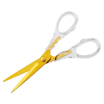 Acrylic Scissors, Left or Right Hand, Clear and Gold-Toned, Paper Cutter Multipurpose Scissors for Office Home School Art Craft
Acrylic Scissors, Left or Right Hand, Clear and Gold-Toned, Paper Cutter Multipurpose Scissors for Office Home School Art Craft