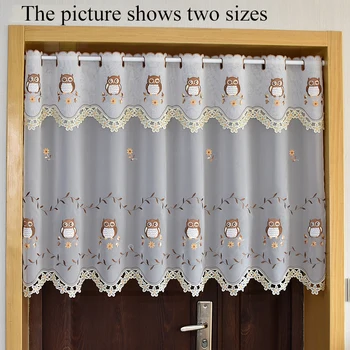 Curtain for Kitchen Cabinet Door Half-curtain Luxurious Embroidered Window Valance Lace Hem Owl Pattern Coffee Partition
Curtain for Kitchen Cabinet Door Half-curtain Luxurious Embroidered Window Valance Lace Hem Owl Pattern Coffee Partition
