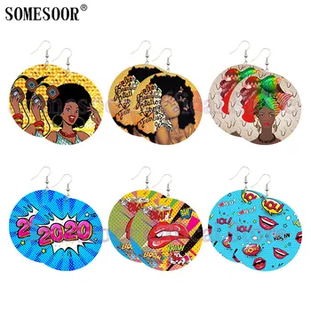 SOMESOOR Design Of 2020 Afro Headwarp Natural Hair Black Girl Wood Drop Earrings Comics Lips LOL Art Print Dangle For Women Gift
SOMESOOR Design Of 2020 Afro Headwarp Natural Hair Black Girl Wood Drop Earrings Comics Lips LOL Art Print Dangle For Women Gift