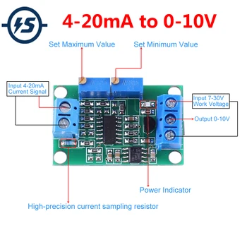 4-20mA to 0-10V Current to Voltage Converter Module DC7-30V LED Indicator For Industrial Control
4-20mA to 0-10V Current to Voltage Converter Module DC7-30V LED Indicator For Industrial Control