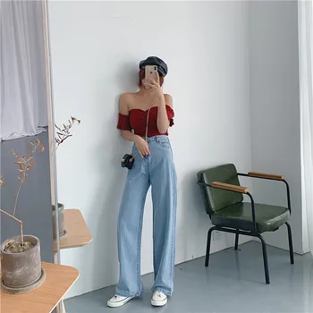 Wide Leg Jeans Women's 2019 Autumn New Hot Selling Thin High Waist Pants Korean Version of The Loose Straight High Waist Jeans
Wide Leg Jeans Women's 2019 Autumn New Hot Selling Thin High Waist Pants Korean Version of The Loose Straight High Waist Jeans