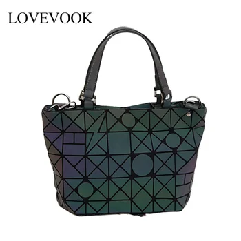 

LOVEVOOK women shoulder bags crossbody bags for ladies 2020 foldable large Tote Hobo female geometric bag holographic refretion