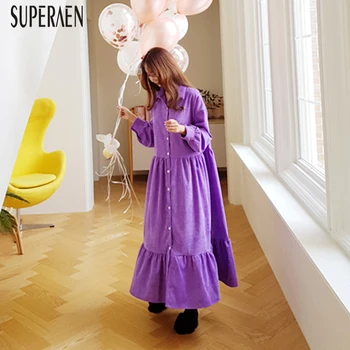 SuperAen New 2020 Spring and Autumn Long Dress Women Solid Color Corduroy Long-Sleeve Dress Female Casual Women Clothing
SuperAen New 2020 Spring and Autumn Long Dress Women Solid Color Corduroy Long-Sleeve Dress Female Casual Women Clothing