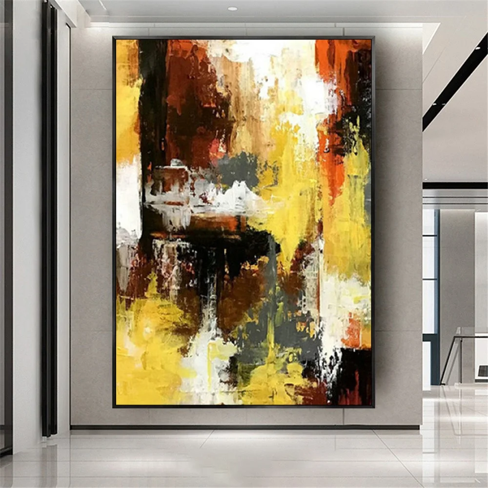 Hand Painted Yellow Gray Abstract Oil Canvas Painting Gold Posters Wall Art Picture For Living Room Home Decor Hanging Pictures
Hand Painted Yellow Gray Abstract Oil Canvas Painting Gold Posters Wall Art Picture For Living Room Home Decor Hanging Pictures