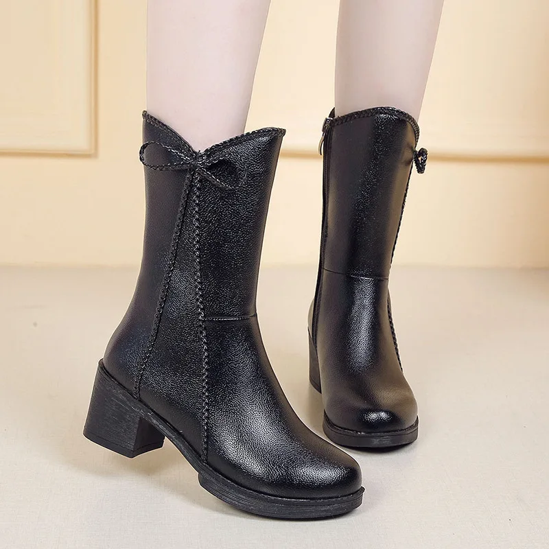 Autumn And Winter Chunky-Heel Waterproof Platform Bow Middle Boots Side Zipper Wear-Resistant Martin Boots Women's Semi-high Hee
Autumn And Winter Chunky-Heel Waterproof Platform Bow Middle Boots Side Zipper Wear-Resistant Martin Boots Women's Semi-high Hee