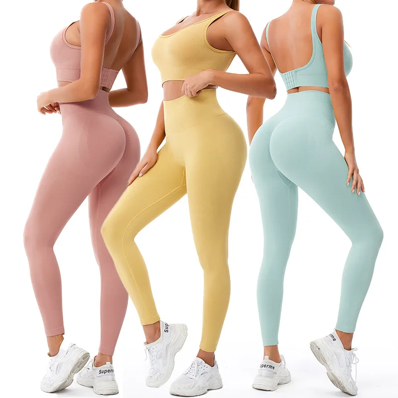 Seamless Workout Suit Women Fitness Sports 2 Piece Set Elastic Sportswear Adjustable Bra Tops High Waist Leggings Yoga Clothes 
Seamless Workout Suit Women Fitness Sports 2 Piece Set Elastic Sportswear Adjustable Bra Tops High Waist Leggings Yoga Clothes