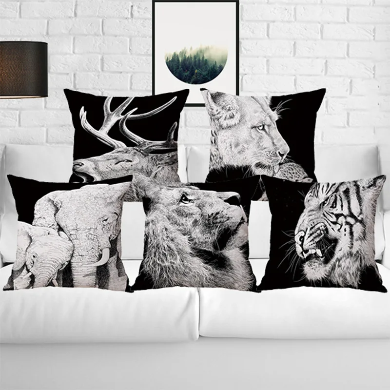 Pillow Case Black and White Pattern Pillowcase Cotton Linen Printed Nordic Simple Animal Head Geometry Pillow Covers 45x45 CM
Pillow Case Black and White Pattern Pillowcase Cotton Linen Printed Nordic Simple Animal Head Geometry Pillow Covers 45x45 CM
