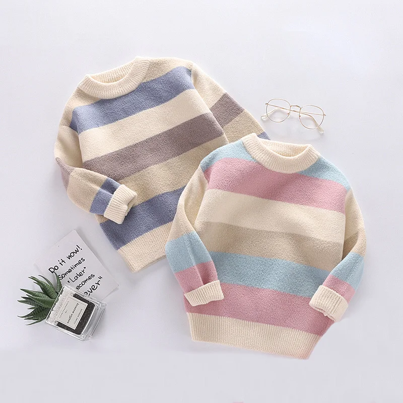 BINIDUCKLING 2020 New Colorful Stripe Knitted Sweater For Kids Girls Autumn Winter Warm Clothes Sweater Children's Clothing
BINIDUCKLING 2020 New Colorful Stripe Knitted Sweater For Kids Girls Autumn Winter Warm Clothes Sweater Children's Clothing