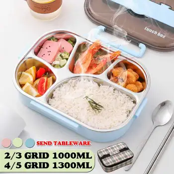 Portable Leakproof Lunch Box Compartments 304 Stainless Steel Lunchbox Office School Kids Bento Box with Spoon and Bag 
Portable Leakproof Lunch Box Compartments 304 Stainless Steel Lunchbox Office School Kids Bento Box with Spoon and Bag