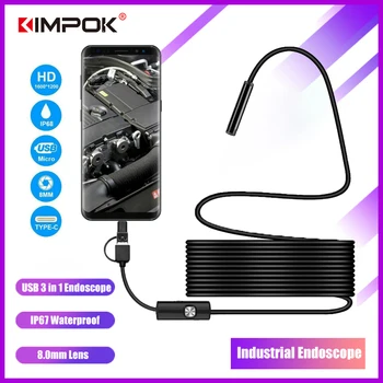 KIMPOK 3 IN 1 Type C USB Mini Endoscope Camera 8mm 2m 5m Flexible Hard Cable Snake Borescope Inspection Camera for Android Phone
KIMPOK 3 IN 1 Type C USB Mini Endoscope Camera 8mm 2m 5m Flexible Hard Cable Snake Borescope Inspection Camera for Android Phone