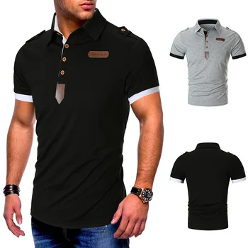 Zhijing New Style Solid Color Button Design Lapel Short-Sleeved T-shirt Men Short sleeved clothes men t shirt 
Zhijing New Style Solid Color Button Design Lapel Short-Sleeved T-shirt Men Short sleeved clothes men t shirt
