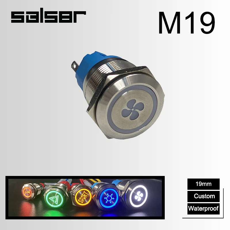 19mm Latching Reset 1NO 1NC Luminous Character Lettering Fan Sport Power Supply Custom 3A 250VAC Metal Push Button Switch
19mm Latching Reset 1NO 1NC Luminous Character Lettering Fan Sport Power Supply Custom 3A 250VAC Metal Push Button Switch