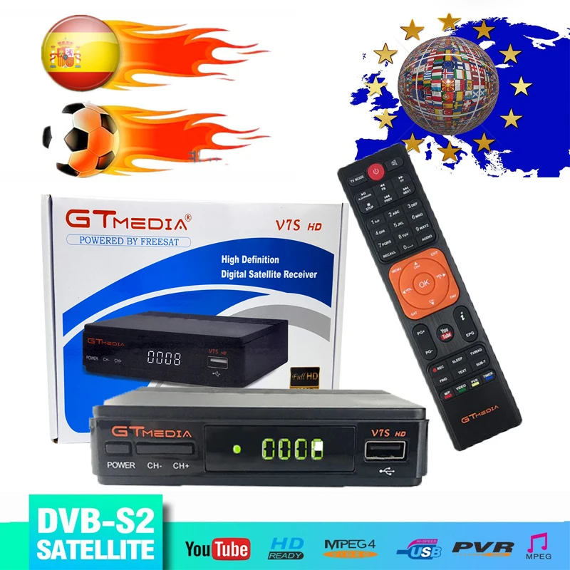 Original 2020 GTMEDIA V7S DVB-S2 DVB-T2 Satellite TV Combo Receiver Support H.265 Europe DVB-S2 Spain
Original 2020 GTMEDIA V7S DVB-S2 DVB-T2 Satellite TV Combo Receiver Support H.265 Europe DVB-S2 Spain