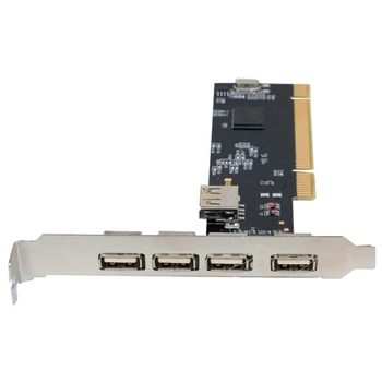 

Controller PCI Card 480Mbps Internal Expansion 5 Ports USB 2.0 Durable Black Adaptor Hub High Speed Desktop Converter