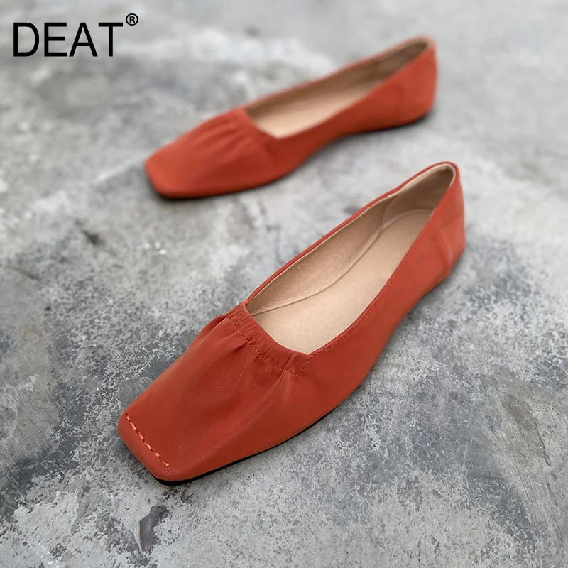 [DEAT] 2020 Простые повседневные удобные тонкие туфли на плоской подошве с квадратным