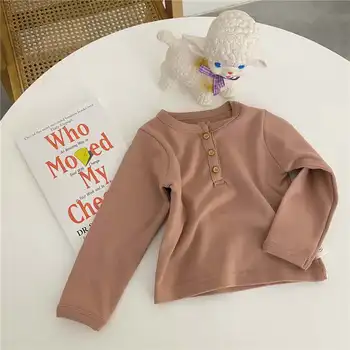 INS spring and autumn baby solid color stretch t-shirt infant access control 3-button bottoming shirt newborn t-shirt
INS spring and autumn baby solid color stretch t-shirt infant access control 3-button bottoming shirt newborn t-shirt