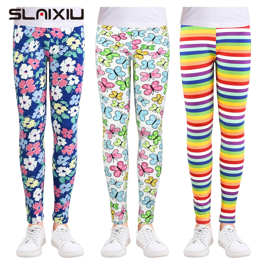 Детские камуфляжные леггинсы для девочек SLAIXIU, мягкие хлопковые брюки-карандаш с цветочным принтом, детская одежда, Aliexpress