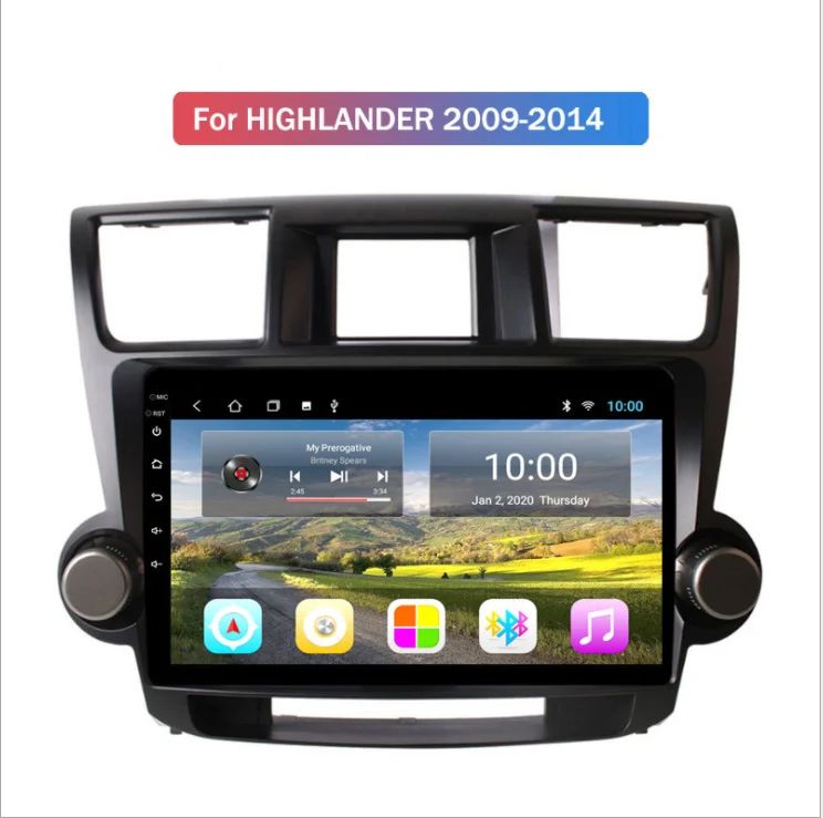 Автомобильный радиоприемник ChoGath 9 дюймов Android 0 GPS-навигатор для Toyota Highlander 2008-2012