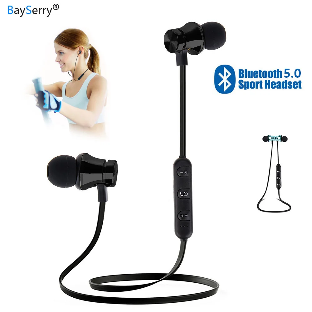 Магнитные беспроводные bluetooth наушники BaySerry Спортивная гарнитура для iPhone 7 8 11 Pro X XR