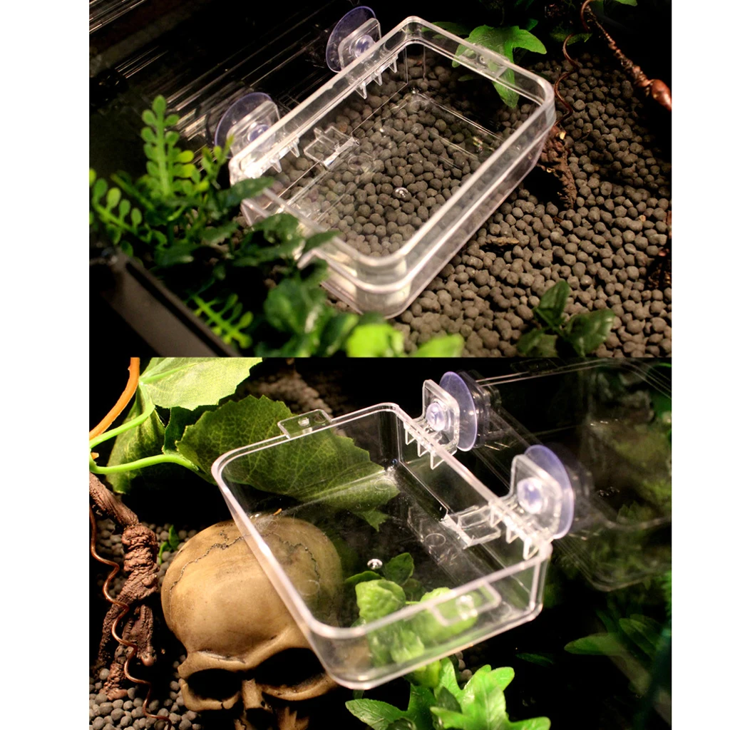 Plastic Reptile Terrarium Worm Dish Reptile Feeding Bowl Food Container Against Escaping Plastic Reptile Terrarium Worm Dish Reptile Feeding Bowl Food Container Against Escaping