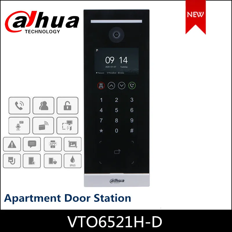IP-видеодомофон Dahua 2020 дюйма 2 Мп VTO6521H-D сенсорная кнопка поддержка SIP P2P встроенный