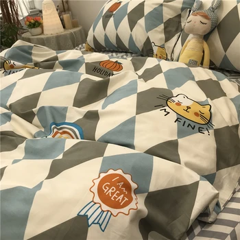 Bedding Set Luxury Ins Fashion Diamond Four-piece 2020 New Cotton Cat Head Quilt Cover Sheets Nordic Simple Style Printed Twill
Bedding Set Luxury Ins Fashion Diamond Four-piece 2020 New Cotton Cat Head Quilt Cover Sheets Nordic Simple Style Printed Twill