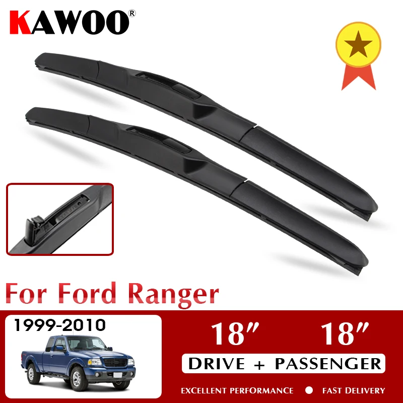 

KAWOO Wiper Front Car Wiper Blades For Ford Ranger 1999-2010 Windshield Windscreen Front Window Accessories 18"+18" LHD RHD