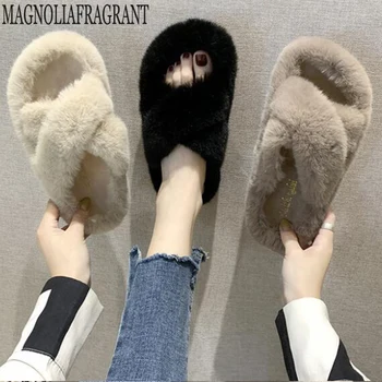 Women Warm Winter New Slippers Female Cross Belt Fashion Wear Thick Platform Soft Fur Flat home Shoes women fluffy slippers y797 
Women Warm Winter New Slippers Female Cross Belt Fashion Wear Thick Platform Soft Fur Flat home Shoes women fluffy slippers y797