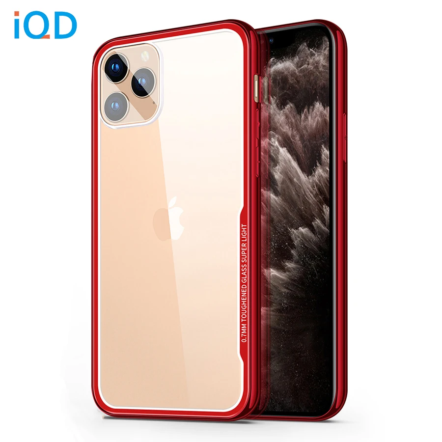 IQD for iPhone 11 Pro Max Case Clear Tempered Glass Transparent Hard Back Panel Soft Silicone TPU for iphone Xr Xs 7 Plus Cover
IQD for iPhone 11 Pro Max Case Clear Tempered Glass Transparent Hard Back Panel Soft Silicone TPU for iphone Xr Xs 7 Plus Cover