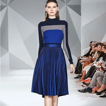 New arrival Runway autumn 2pcs Set Elegant Women Pleated Solid Printed Skirt + Contrast color Knitted Pullover sweater Crop Top
New arrival Runway autumn 2pcs Set Elegant Women Pleated Solid Printed Skirt + Contrast color Knitted Pullover sweater Crop Top