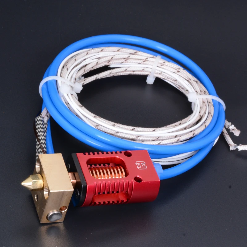 

Ender-3/CR10/CR10S 1.75mm Crazy Heat Dissipation Copper J-head Hotend with Heater Thermistor For 3D Printer 0.4mm Nozzle