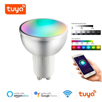 Tuya GU10 WiFi Smart Bulb, 5W RGB+WW+CW LED Lamp Cup with Dimmable Timer Function Magic Bulb Works for Amazon / Google Home
Tuya GU10 WiFi Smart Bulb, 5W RGB+WW+CW LED Lamp Cup with Dimmable Timer Function Magic Bulb Works for Amazon / Google Home