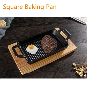 Square Barbecue Plate Steak Frying Pan Baking Tray Wild Portable Cake Teppanyaki Non-stick Iron Black Egg Rolls Fried Pancake 
Square Barbecue Plate Steak Frying Pan Baking Tray Wild Portable Cake Teppanyaki Non-stick Iron Black Egg Rolls Fried Pancake