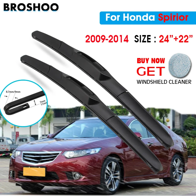 Щетка стеклоочистителя для Honda Spirior 24 "+ 22" 2009-2014 Авто Стеклоочистители для лобового стекла лезвия для мытья окон подходит для U Hook Arms 
Щетка стеклоочистителя для Honda Spirior 24 "+ 22" 2009-2014 Авто Стеклоочистители для лобового стекла лезвия для мытья окон подходит для U Hook Arms