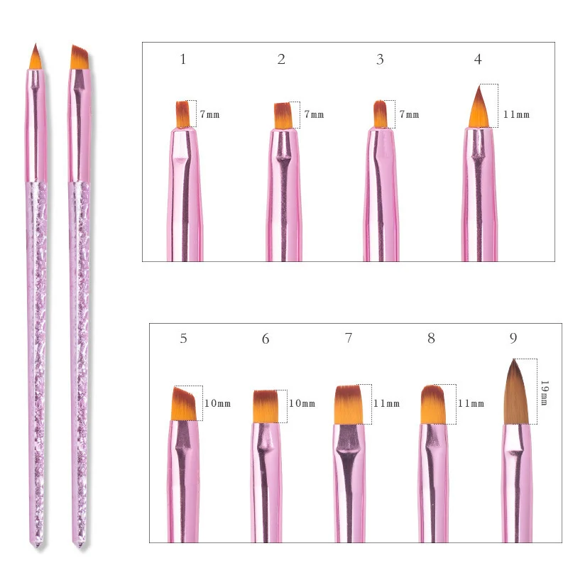 9pcs Standard Ice Flower Nail Art Phototherapy Pen Nylon Hair Carved Smudge Pen UV Gel Painted Pen Brush Manicure Tools
9pcs Standard Ice Flower Nail Art Phototherapy Pen Nylon Hair Carved Smudge Pen UV Gel Painted Pen Brush Manicure Tools