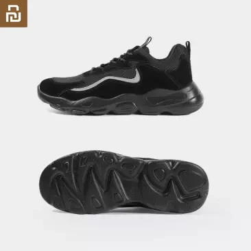 Фото New Xiaomi Youpin NEXTSHOES thick mesh casual men's shoes Comfortable wrap upper cool black versatile reflective mens | Электроника